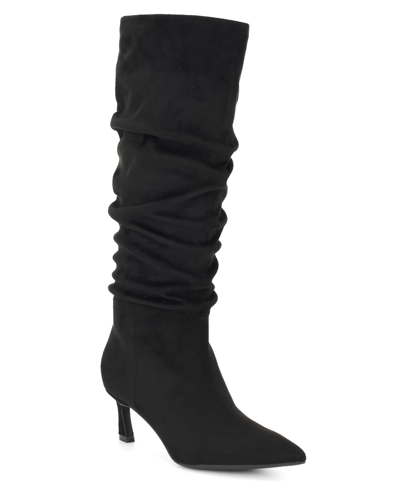 Nine West Women's Riyaa Tall Slouch Kitten Heel Dress Boots