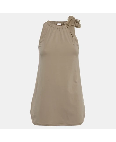 Pre-Owned Brunello Cucinelli Women's Jersey And Chiffon Trim Tunic
