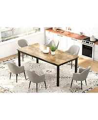 gaomon 70.8" Industrial Dining Table for 6-8 with Metal Legs and Load Bars