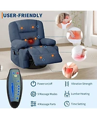 gaomon Oversized Recliner Chair, 360degree(s) Swivel Recliner for Adults,Rocking Recliner Chair with Heat and Massage