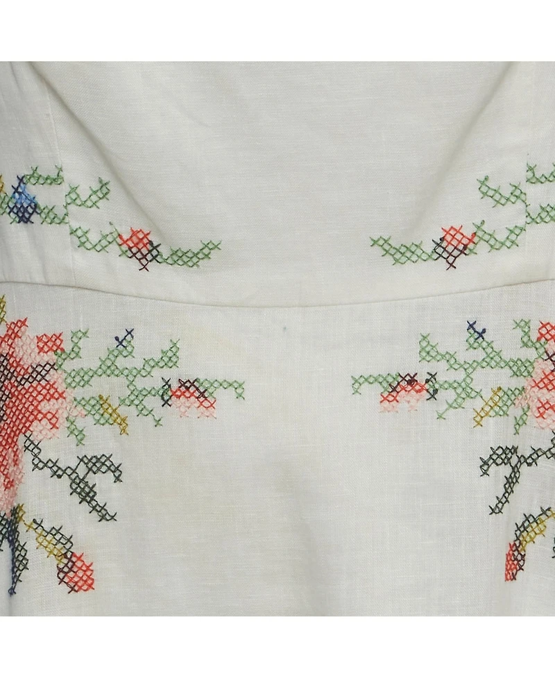 Pre-Owned Zimmermann Women's Linen Cross Stitch Off Shoulder Dress