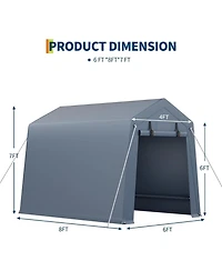gaomon Outdoor Storage Shed, Portable Carport, Heavy Duty Waterproof Tarp with Roll-Up Zipper Door and Ventilated Windows