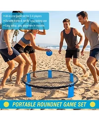 Zeny Outdoor Roundnet Game Set, Portable Beach Ball with 2 Balls, Sturdy Playing Net and Carry Bag, Classic Family Entertainment for
