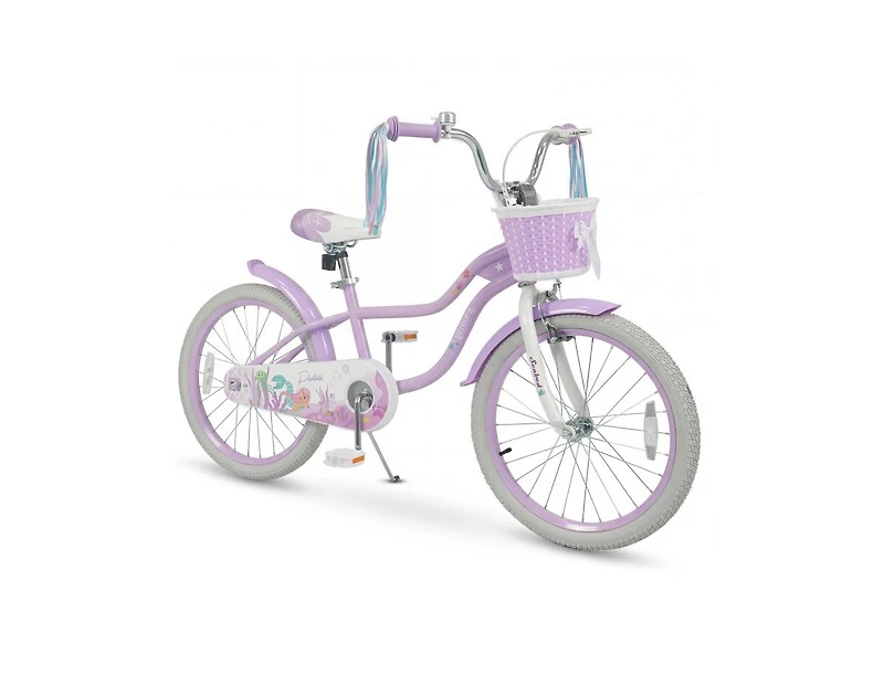 Slickblue Kids Bike Adjustable Princess Theme with Basket & Streamers