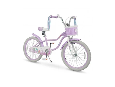 Slickblue Kids Bike Adjustable Princess Theme with Basket & Streamers