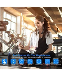 Zeny Wireless Neckband Headphones V4.2 Sweat-proof Sport Headsets Earbuds In-Ear Magnetic Neckbands Stereo Earphone