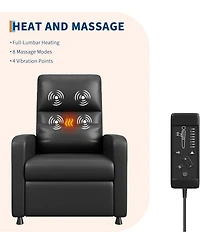 gaomon Power Recliner Chair with Massage and Heat, Overstuffed Tall Back Electric Recliner with Padded Seat, Usb Port, and Dual Side Pockets