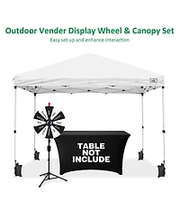 WinSpin Modular Prize Wheel and 10x10ft Pop Up Canopy w/ 12PCS Replacement Panels