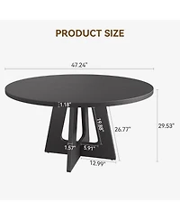 gaomon Modern Round Dining Table, Mid-Century Wood Kitchen Table with Natural Legs, Circle Room for 4-6 Persons