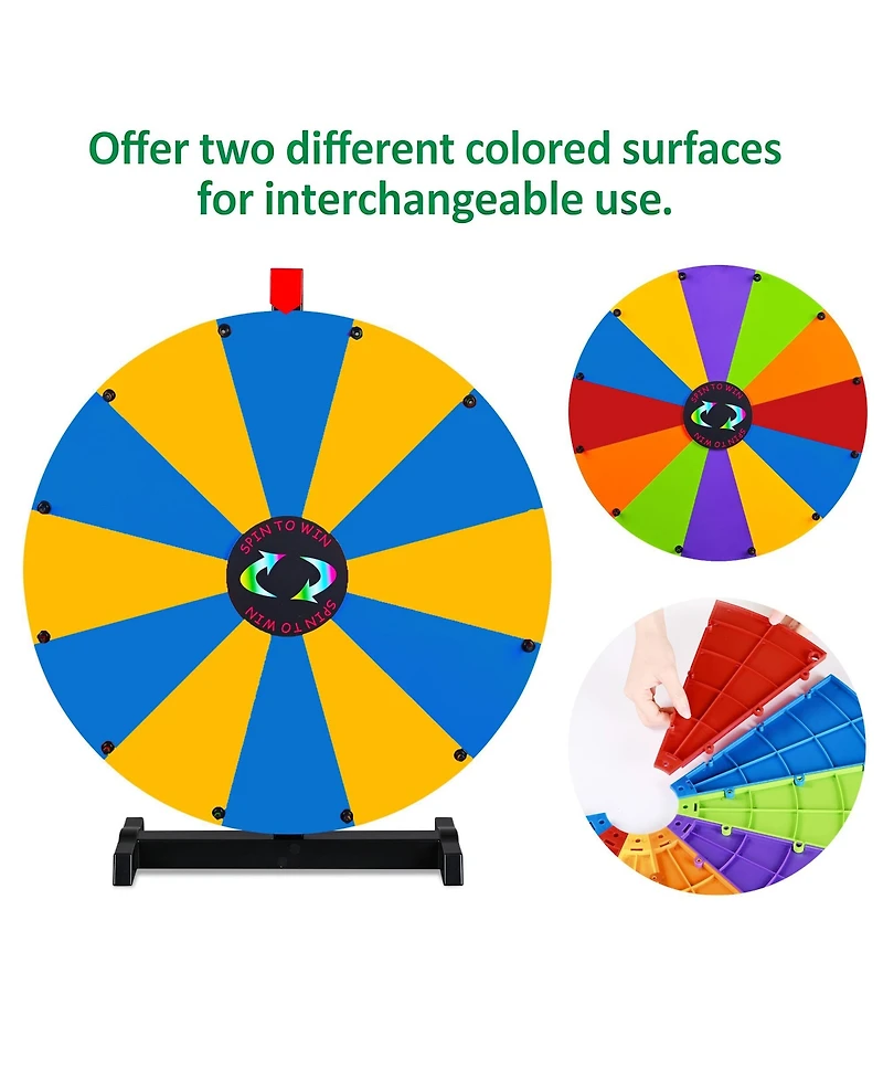 WinSpin 24" Pop Up Display Tabletop Prize Wheel and Trade Show Display Spinning Wheel 12 Slots for Outdoor Booths Exhibition Events