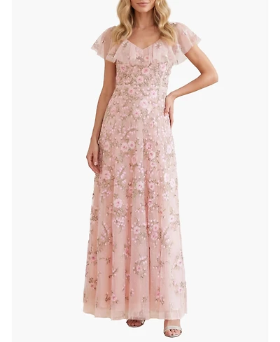 Needle & Thread Women's Eden Rose V-Neck Ankle Gown