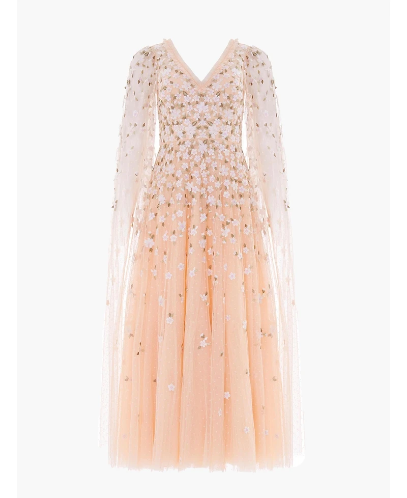 Needle & Thread Women's Camellia Ditsy Cape Sleeve Ankle Gown