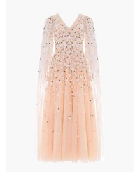 Needle & Thread Women's Camellia Ditsy Cape Sleeve Ankle Gown