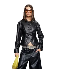 Lioness Women's Polo Collar Button-Front Form Jacket