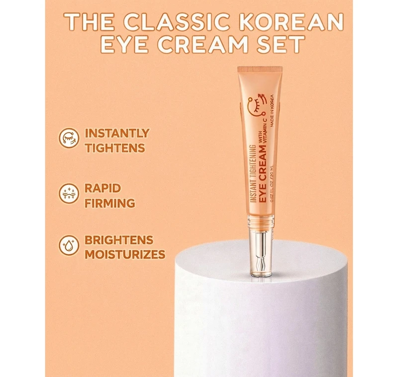 Lovery Korean Skin Care Vitamin C Eye Cream, Instant Tightening and Brightening, Firming and Depuffing Korean Under-Eye Treatment