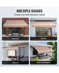 Vevor Patio Awning Retractable Awning Sunshade Shelter with Crank Handle
