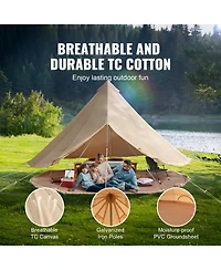 Vevor Canvas Bell Tent Season Camping Yurt Tent with Stove Jack