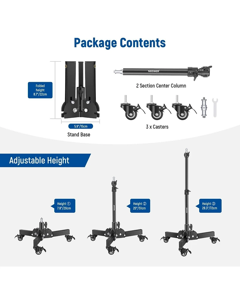 Neewer Photography Light Stand with 2.4ft