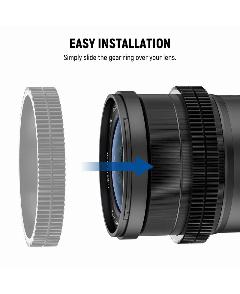 Neewer PG008 Seamless Focus Gear Ring, Compatible with Canon, Nikon and Sony