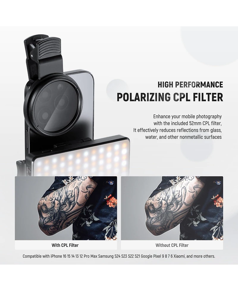 Neewer BL120B Camera Lens Accessory with Cpl for select iPhone models