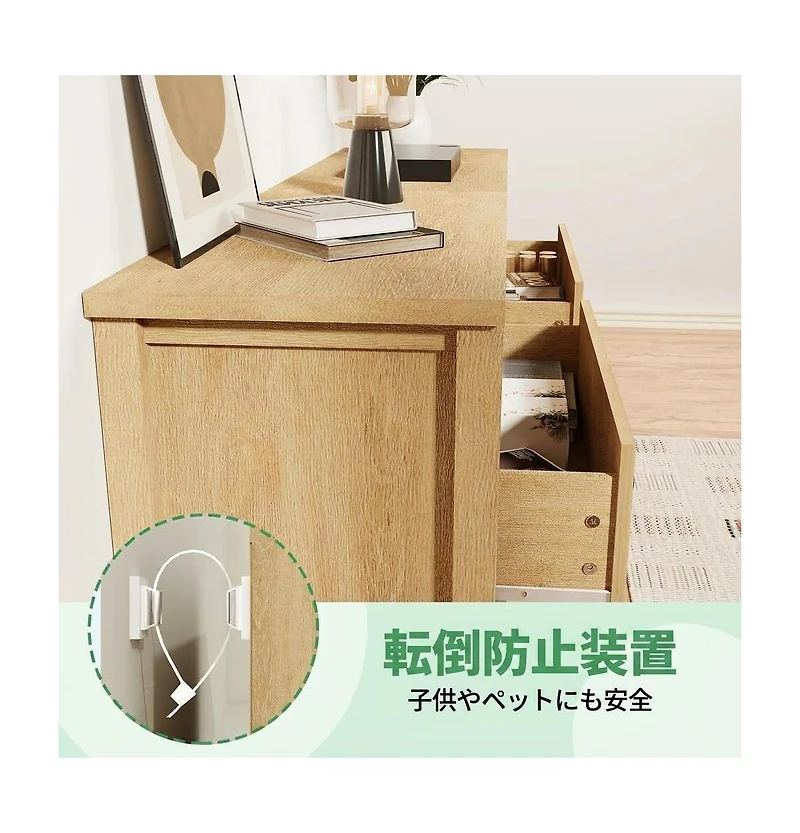 homfan 3 Drawer Dresser for Bedroom Nightstand Wooden Chest of Drawers, Fluted End Table, Storage Organizer for Living Room, Hallway and Entryway