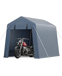 homfan 6x6 ft Motorcycle Shelter, Galvanized Steel Frame, Weather and Uv Resistant, Tool-Free Assembly Outdoor Bike Tent