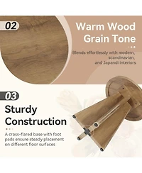 Tribesigns Round End Table Set of 2, 19.7" Small Wooden Couch Side Table with Sculptural Base, Modern Farmhouse Bedside Nightstand Accent Table