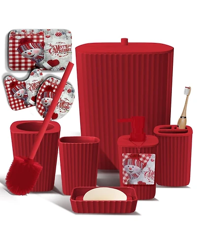 Clara Clark 8 Piece Complete Bathroom Decor and Accessory Set with Bath Rugs