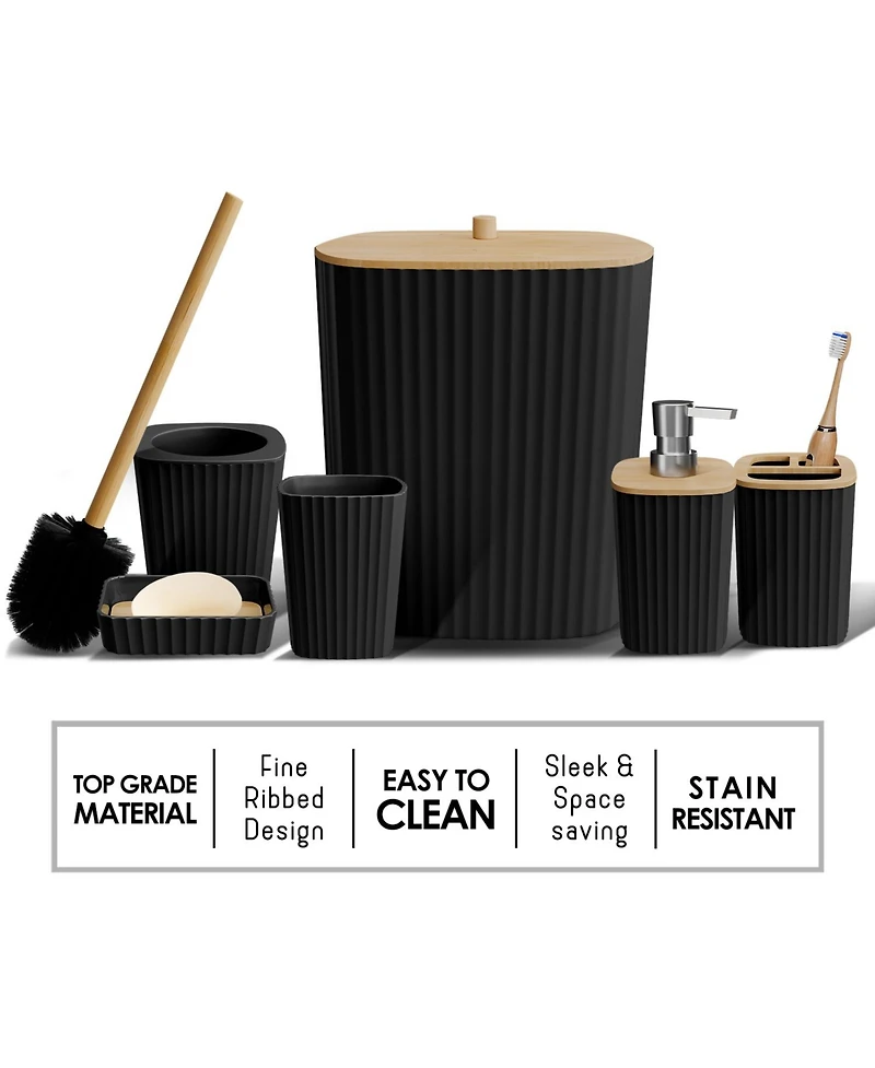 Clara Clark 8 Piece Complete Bathroom Decor and Accessory Set with Bath Rugs