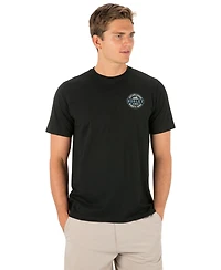 Hurley Men's Camp Artwork At Center Back Crewneck T-Shirt