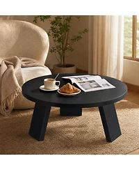 gaomon Round Wood Coffee Tables for Living Room,Circle Coffee Table,for Apartment