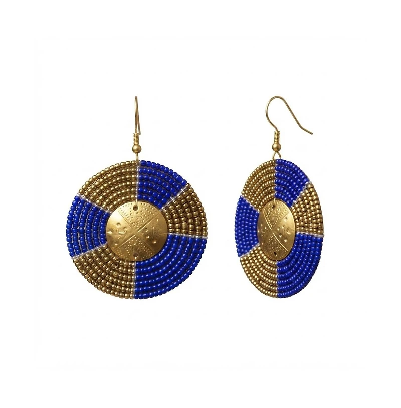 Kendi Amani Sanaa African Beaded Earrings - Handcrafted Kenyan Statement Jewelry