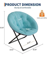 gaomon Comfy Saucer Chairs, Folding Reading Lounge Chair, Cozy Faux Fur Living Room Chair with Soft Thick Padded Seat and Metal Frame
