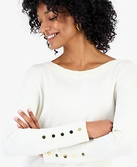 Jm Collection Women's Boat Neck Long-Sleeve Sweater, Macy's Exclusive