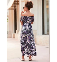 Lascana Women's Floral Off Shoulder Maxi Dress