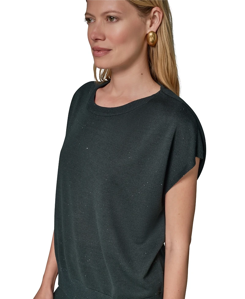 Donna Karan New York Women's Crewneck Cap-Sleeve Sweater
