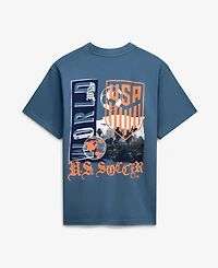 Uscape Apparel Men's and Women's Blue Host City U.s. Soccer x Los Angeles 2026 Graffiti Vintage T-Shirt