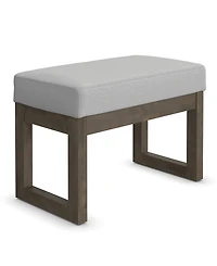Simpli Home Milltown 18.3" Wood Footstool Small Ottoman Bench