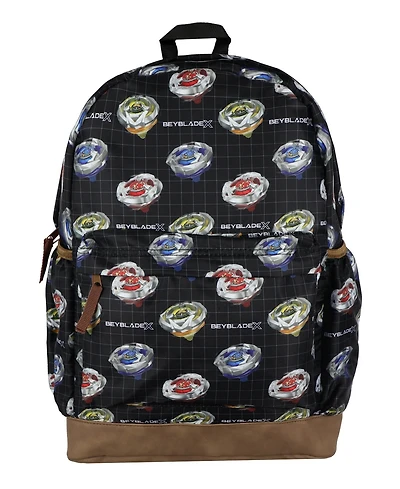 Beyblade X Backpack Allover Spinner Grid Design 16 Inch Bag with Adjustable Straps