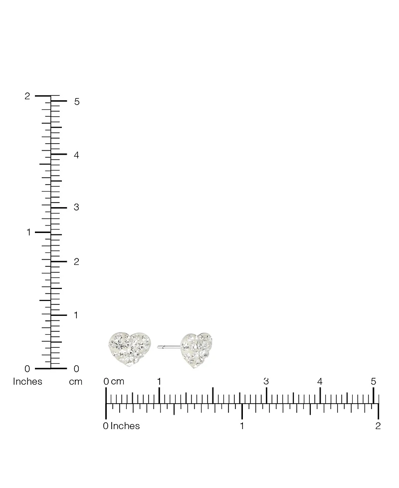 Macy's 8mm Crystal Pave Heart Stud Earrings