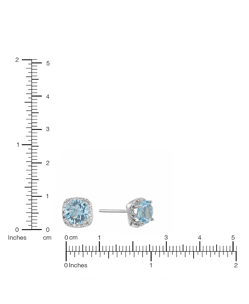 Macy's 6mm Round Crystal with Cubic Zirconia Halo Stud Earrings