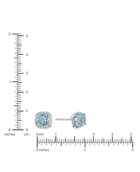 Macy's 6mm Round Crystal with Cubic Zirconia Halo Stud Earrings