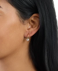 Macy's Crystal Pave 6mm Ball on 16mm Endless Hoop Earrings