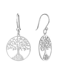 Macy's Laser Cut Tree of Life Circle Drop Earrings