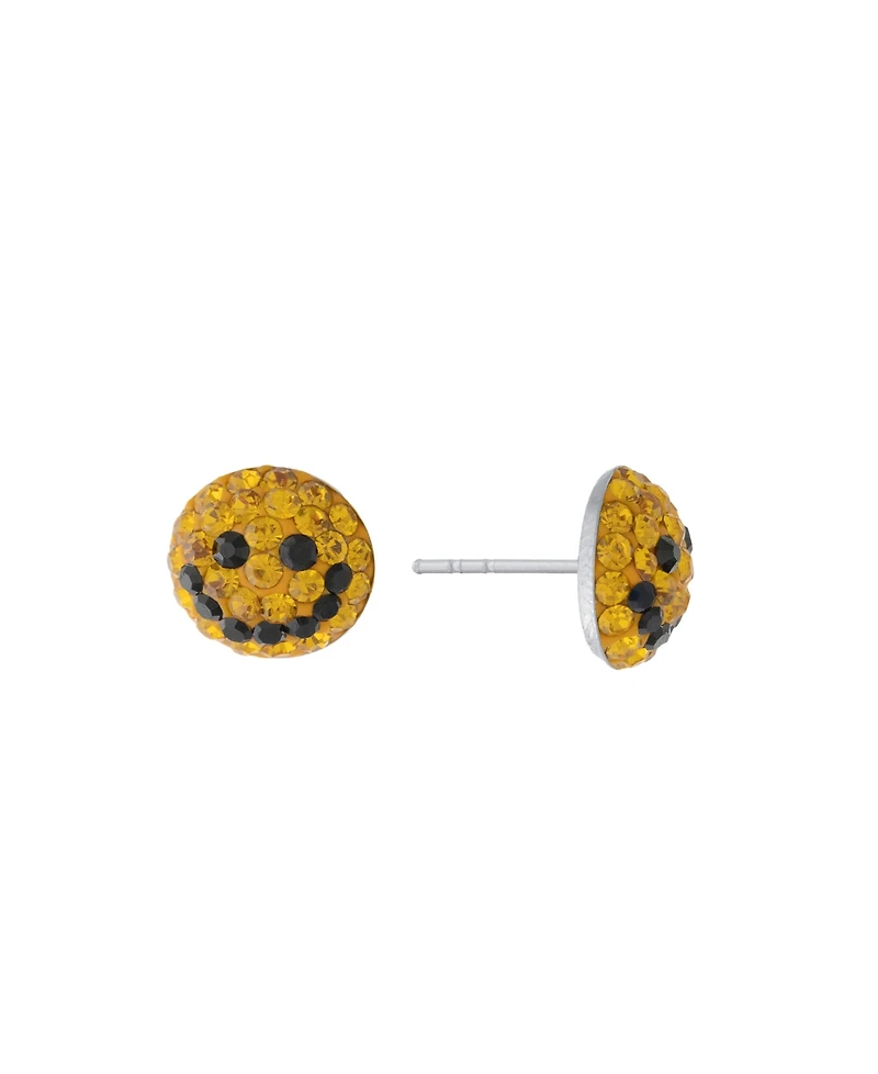 Macy's Crystal Pave Smiley Face Stud Earrings