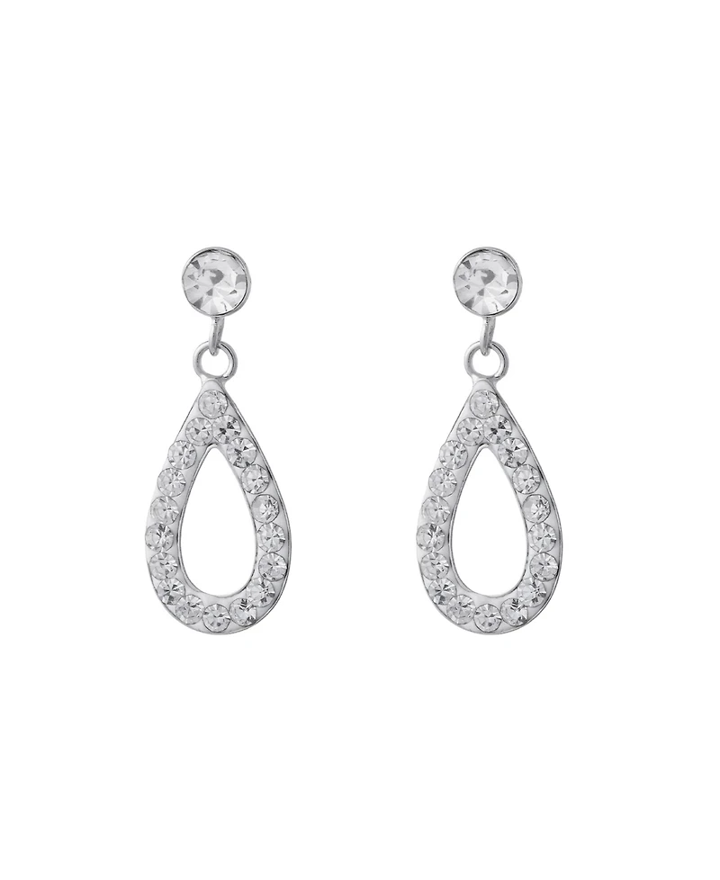 Macy's Crystal Pave Open Teardrop Earrings