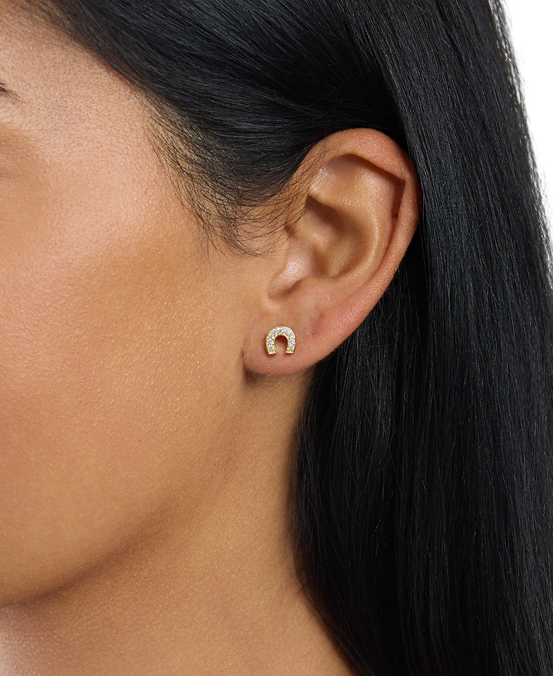 Macy's Cubic Zirconia Horseshoe Stud Earrings
