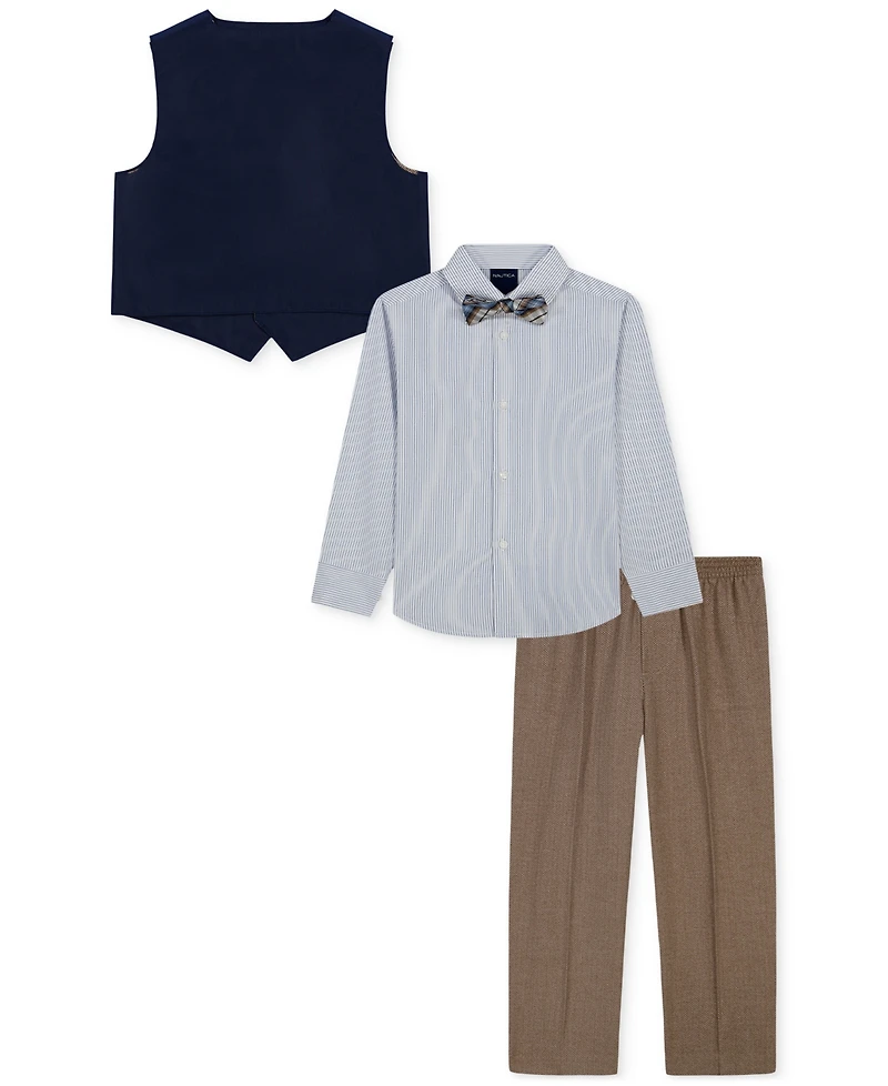 Nautica Baby Boys' Long-Sleeve Shirt, Vest, Pants and Tie