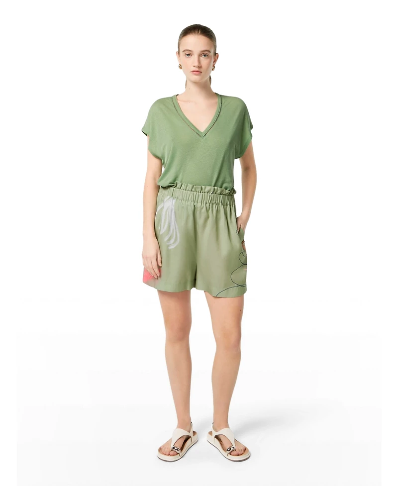 Scotch & Soda Women's High-Rise Placed Print Shorts, Lucebert