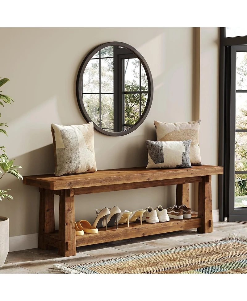 Slickblue Entryway Bench with Shoe Storage for Hallway or Foyer